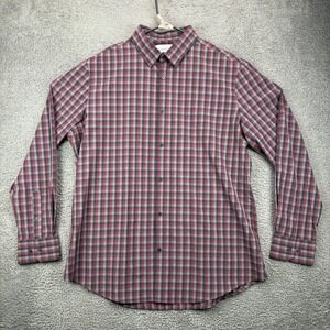 Mizzen+Main Leeward Mens XX Large Trim Fit Plaid Long Sleeve Button‎ Down Shirt